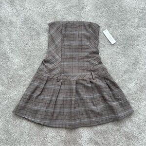 NEW Strapless Plaid Dress